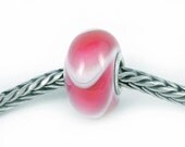 Hot Pink Fuchsia Armadillo - Mees and Merel European lampwork bracelet bead with sterling silver core