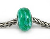 Caribbean Seabreeze - Mees and Merel lampwork bracelet slider bead with sterling silver core