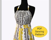 APRON PATTERN for  Women -  Full PDF Apron Tutorial - Instant Digital Download Pattern