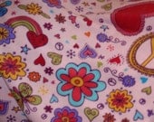 Blanket-Peace Signs, Flowers, Hearts, and Rainbows