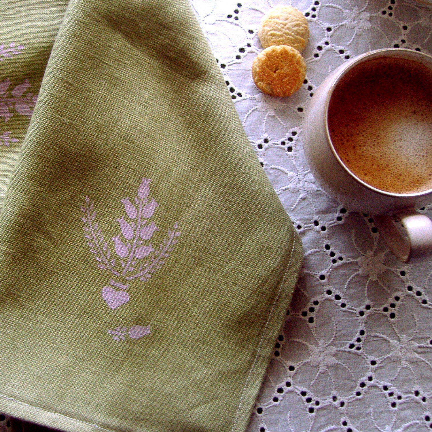 Heather - tea towel with scottish heather-inspired design