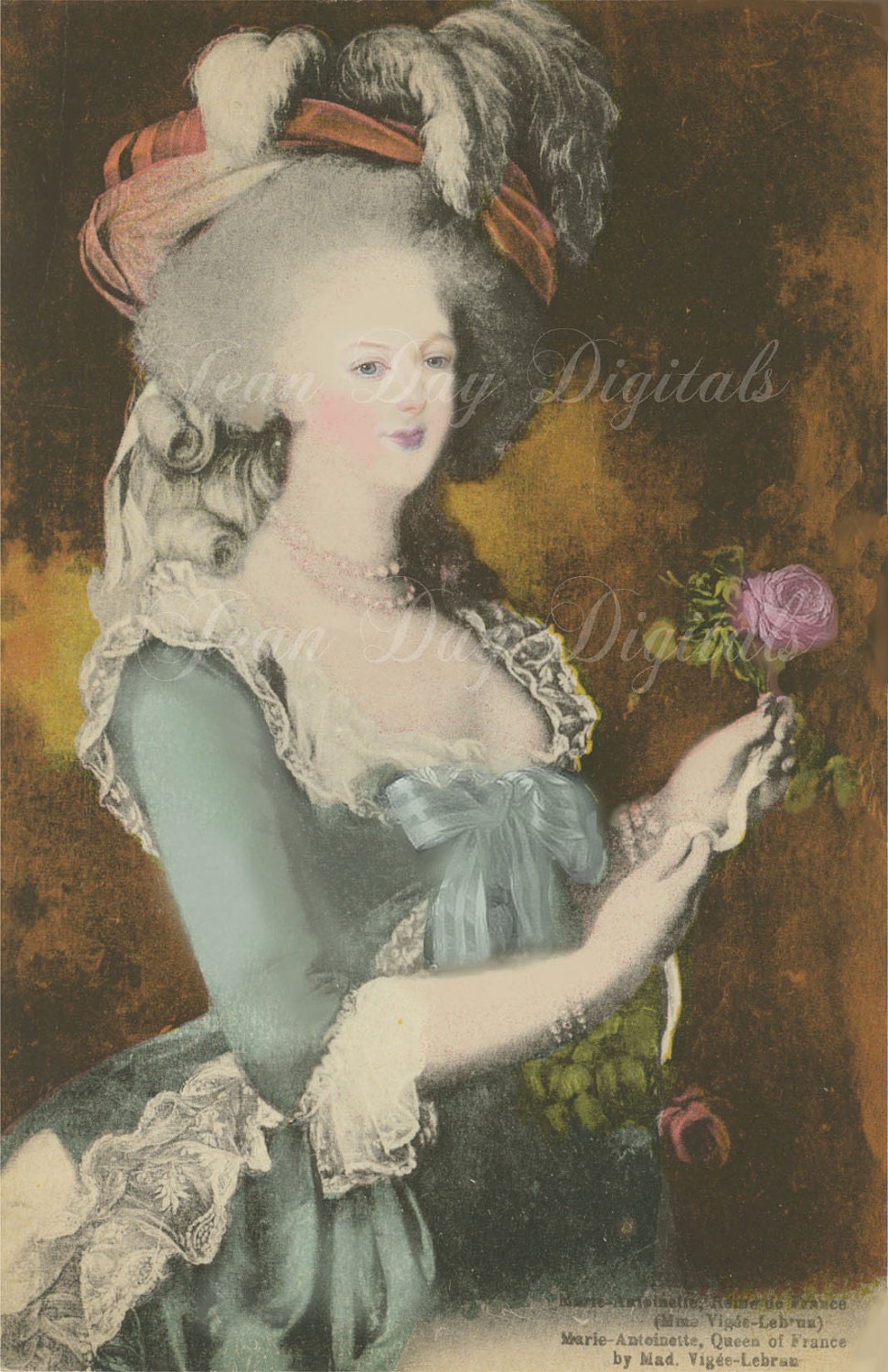 Digital Download Marie-Antoinette - French Postcard - Photo Scan - Printable FrA059