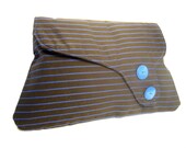 Striped Purse - Brown Clutch Purse -1920s fashion - Recycled Clutch - Gifts for Friend