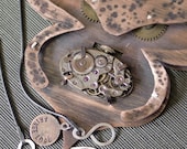 Hand-forged, relic-style, Statement necklace with Steampunk leanings