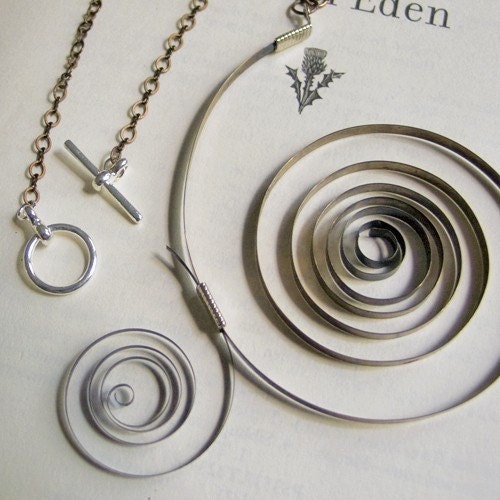 Unique and Whimsical Spring Coil Necklace - Antique Pocket Watch Coils - One of a Kind