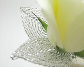 Silver beaded leaves for weddings - great for florists, bouquet bling-- member of the artisan group