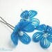As seen on AOL's Aisle Dash-- hair pins, aqua turquoise blue flower blossom bobbies-  for brides, bridesmaids, flower girls