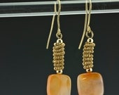 Coiled Gold & Agate Earrings