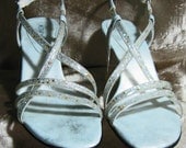 Vintage Glitter Strappy Acrylic Heels