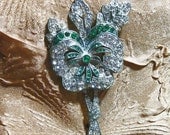 Vintage Coro Rhinestone Brooch Perfume