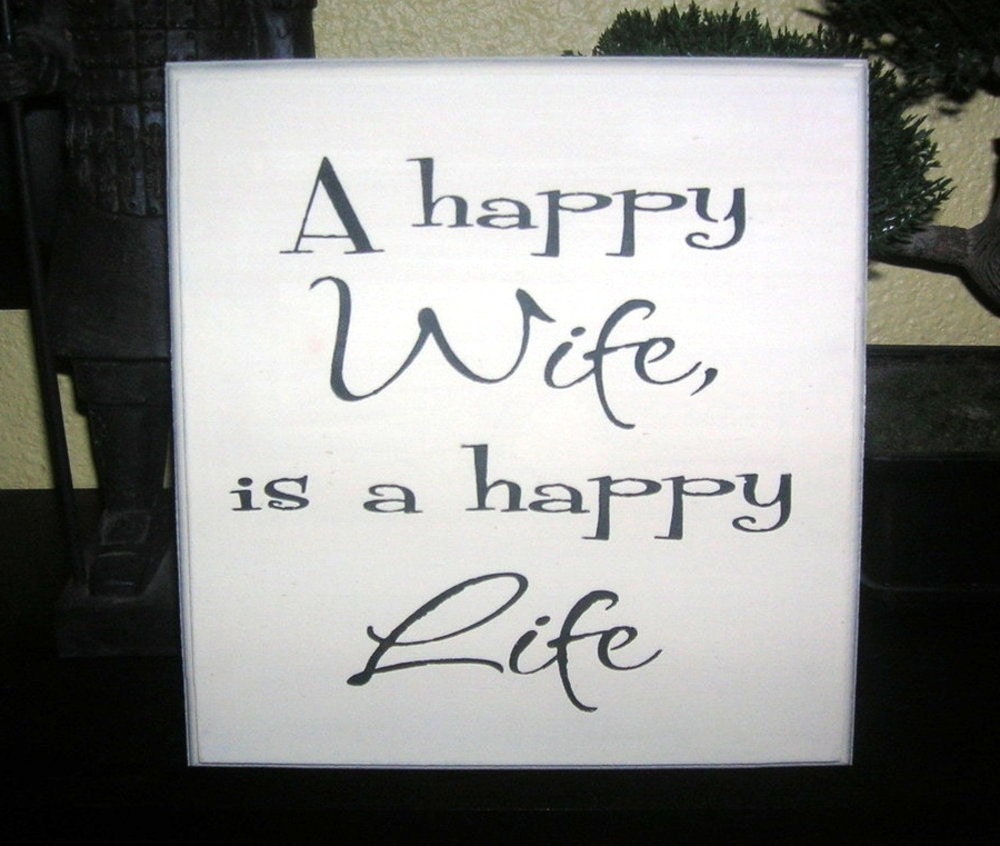 A Happy Wife is a Happy Life Wood Sign Wall Hanging Plaque