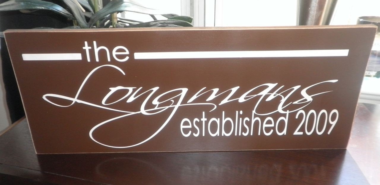 Custom Family Name Wood Sign Plaque Established DESIGN YOUR OWN Personalized family name