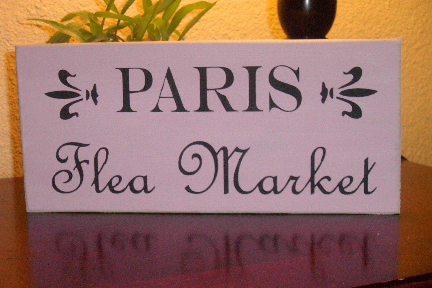 Paris Flea Market Shabby Chic Wood Sign Wall Hanging