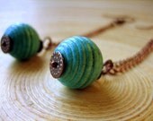 Aqua Copper Earrings Drops Gorgeous Long