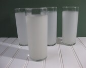 Vintage Libbey Tall Frosty Retro Iced Tea Glasses Set of Four