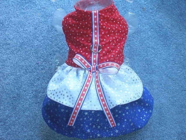 4th Of July SPARKLE PARTY DRESS - Made to order - 2 to 15 lb dogs