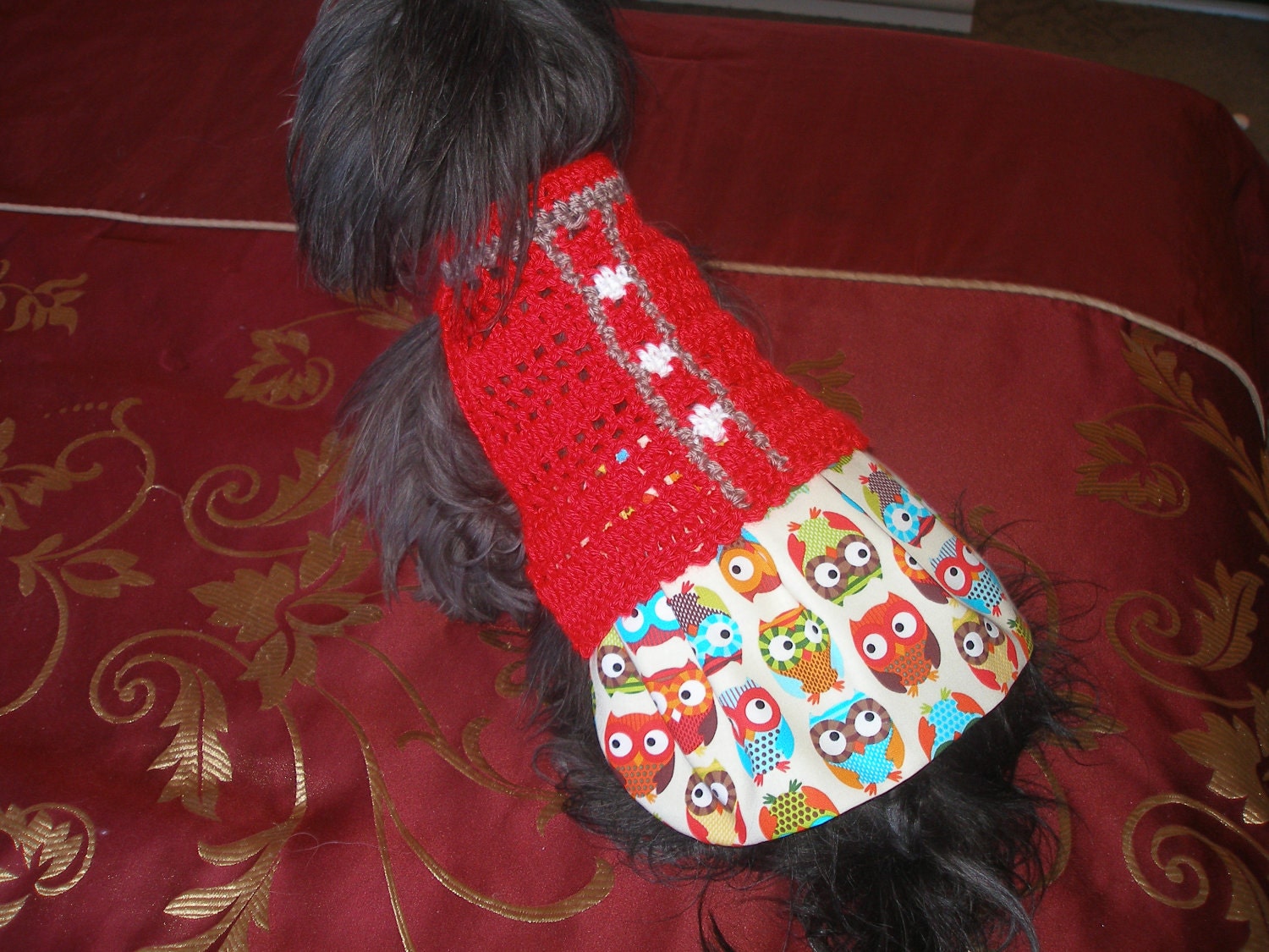 OWL ALWAYS LOVE You Skirtter - Dog sweater dress - 2 To 20 Lb Dogs - Made to order