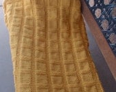 Sunflower yellow baby blanket, hand knitted, colorful and large