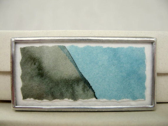 original watercolor painting brooch