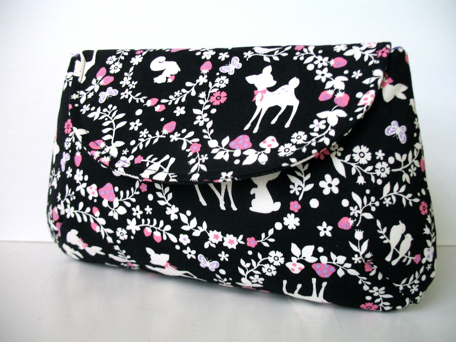 Fawn and Forest Clutch - Black