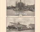 1907 Shipbuilding Cramps Shipyard Philadelphia Pennsylvania Photogravure Plate