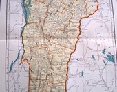 1947 Rand McNally Popular Map of Vermont