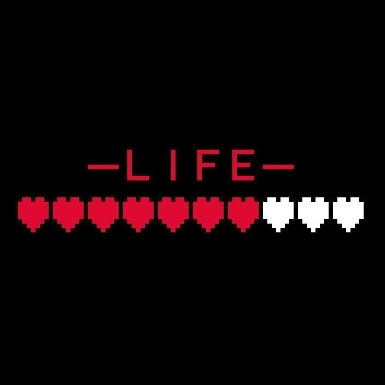 Life Hearts - Oldschool Gaming Vinyl Decal