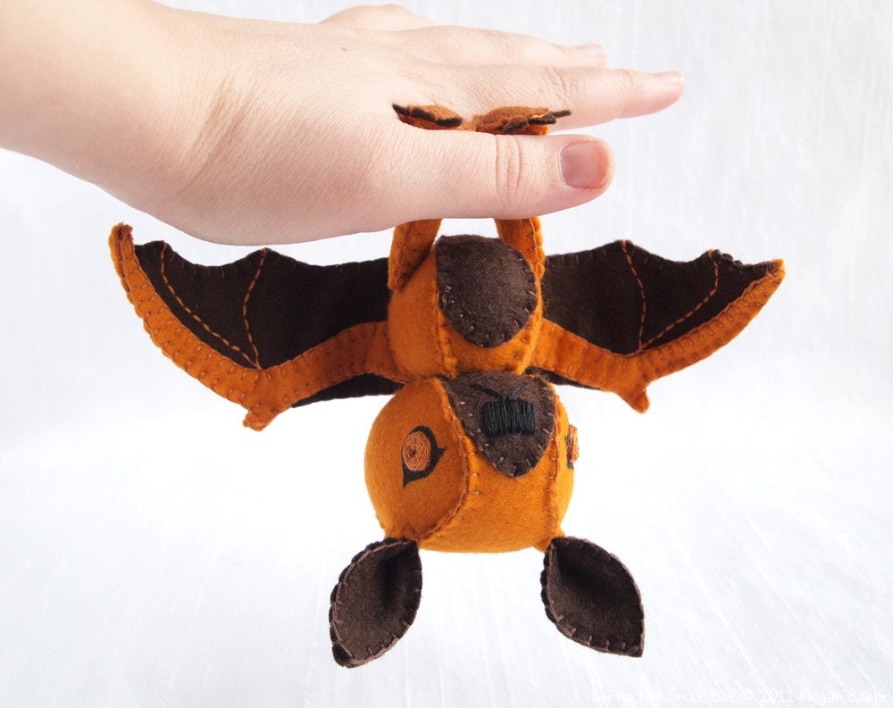 Fruit Bat Plush Art Doll, Lorna (Made to Order)