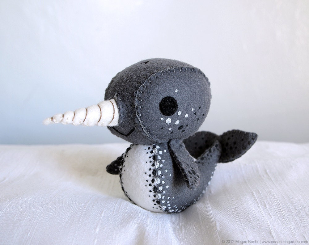Narwhal Plush Art Doll, Norbert (Made to Order)