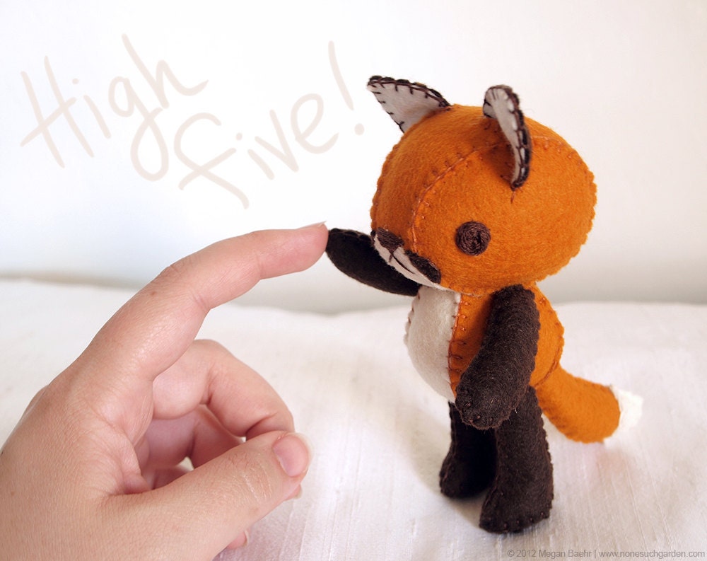 Red Fox Plush Art Doll, Aiden (Made to Order)