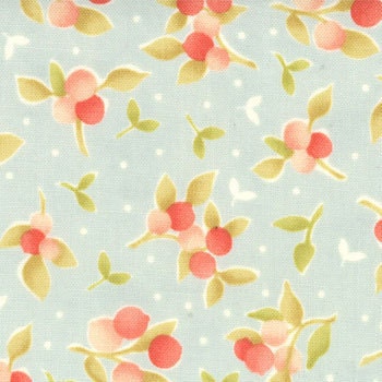 California Girl---Floral Bermuda Ticking in Seaglass--1 yard--Fig Tree Quilts for Moda Fabrics