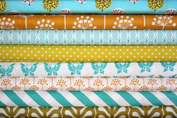 fat quarter bundle--misc. designers--8 pieces--2 yards total