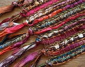 sheer handwoven scarf, in warm rich colors