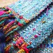 long handwoven scarf in light turquoise