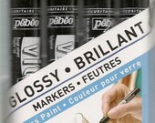 Pebeo GLOSSY Glass PAINT Markers Set of 4