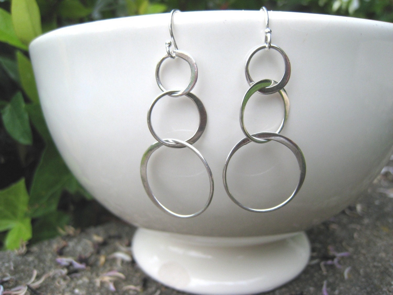 Multi Hoop Silver Earrings, Silver Hoop Earrings, Sterling Silver, Dangle, Circle, Fall Fashion
