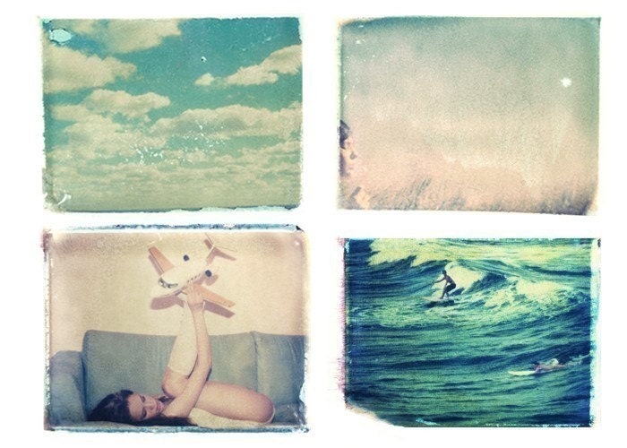 Photography Polaroid Print Set Choose Any Four 4x5 Polaroids in 8x10 Mat