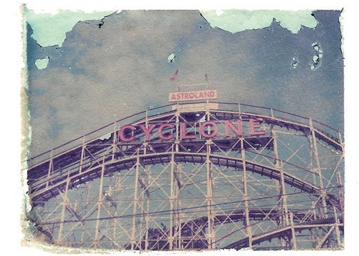 Photography Polaroid Coney Island Roller Coaster Vintage Art 8x10 Print