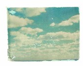 11x14 polaroid transfer of  blue sky and clouds-signed by artist