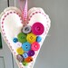 Bright Buttony Hanging Heart Decoration