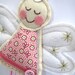 Angel for Christmas or Christening in Pink Ditsy Flower Fabric x Large Angel Decoration