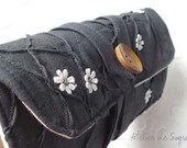 Needle Case Needle Holder Craft Bag Knitting Needle Case DPN Case  with notion pouch in Charcoal Grey