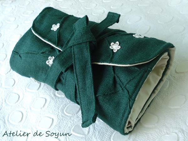Circular Needle Case Needle Holder Knitting Needle Case Circular Needle Case in Forest Green