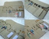 Needle Case Needle Holder Knitting Needle Case Interchangable Knitting Needle Case in Textured Dark Orange