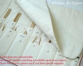 Knitting Needle Case Needle Holder Craft Bag Knitting Needle Case in Natural Earth tone