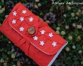 Crochet Hook Case Notion Pouch Organizer Holder Needle Case Craft Bag in Rich Orange