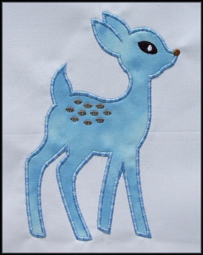 Pet Deer Applique designs 3 sizes machine embroidery