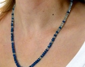 Graduated knotted apatite necklace