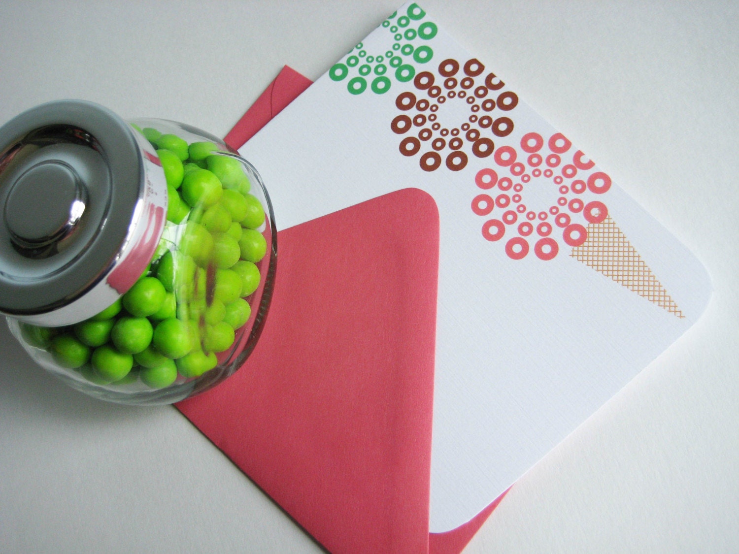 Pinwheel Ice Cream Cone Folded Note Card Set