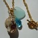 Aqua Sea Glass  with Gold Chain Jewelry